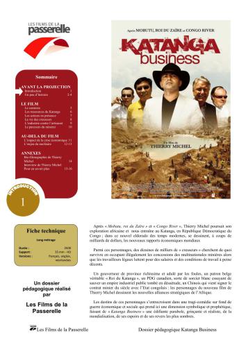 Dossier pédagogique d'après le film Katanga Business