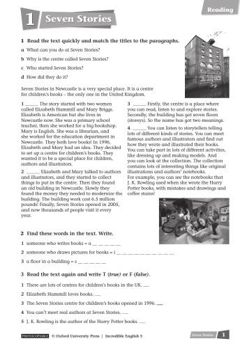 Incredible English 5. Extended reading and writing