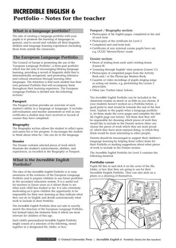 Incredible English 6. Portfolio