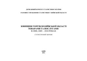 Зовнішня торгівля Kиївської області товарами та послугами в 2000, 2005 - 2010 роках
