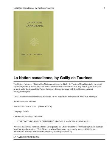 La nation canadienne (French)