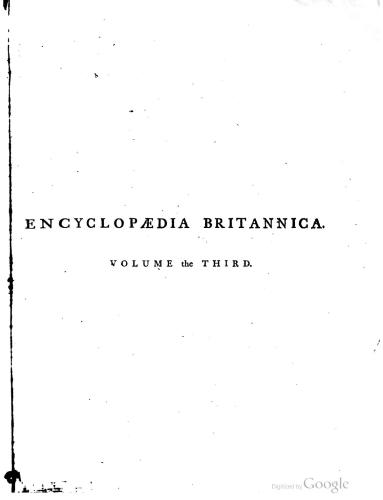 Encyclopedia Britannica. 1-st edition (1771 - 1773). Volume 3