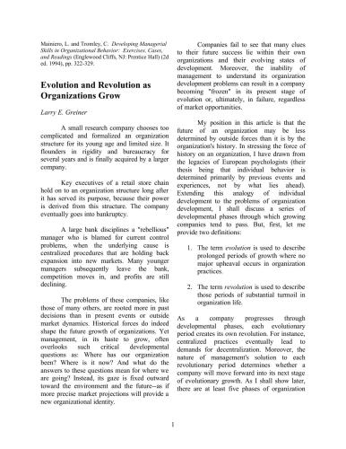 Evolution and Revolution as Organization Grow