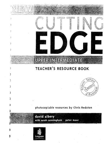 New Cutting Edge Upper Intermediate Teacher's Resource Book