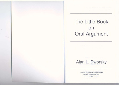 The Little Book on Oral Argument