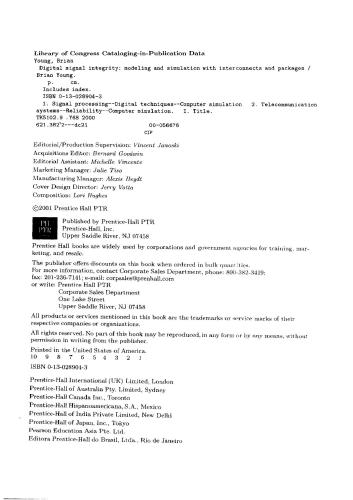 Digital Signal Integrity - Modeling and Simulation with Interconnects and Packages