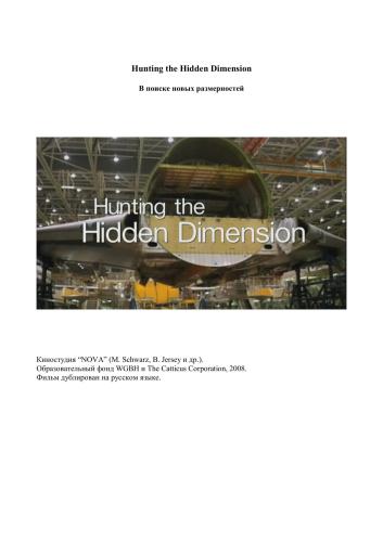 Hunting the Hidden Dimension. В поиске новых размерностей