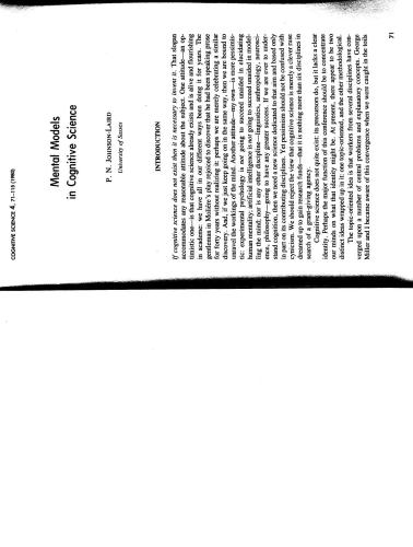 Mental models in cognitive science