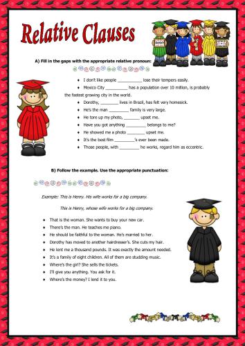 Relative Clauses - worksheet