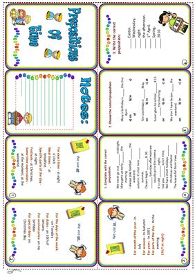 Предлоги времени - Preposition of time - mini-book