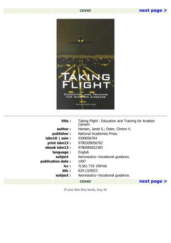 Taking Flight: Education and Training for Aviation Careers