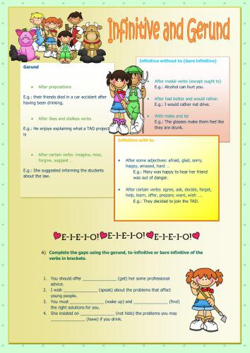 Gerund and Infinitive - worksheets