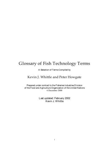 Glossary of Fish Technology