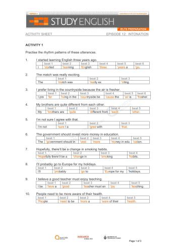 Australia Network. Study English IELTS Preparation. (Episode 12. Intonation)