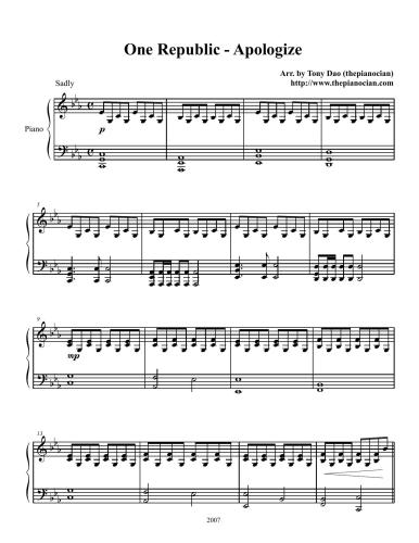 One Republic - Apologize