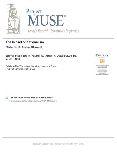 The Impact of Nationalism