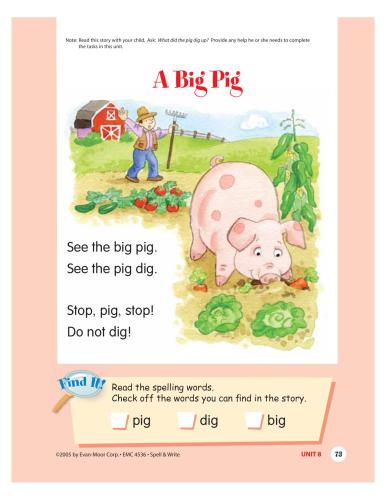 Evan-Moor Corp. Spell and Write. Unit 8