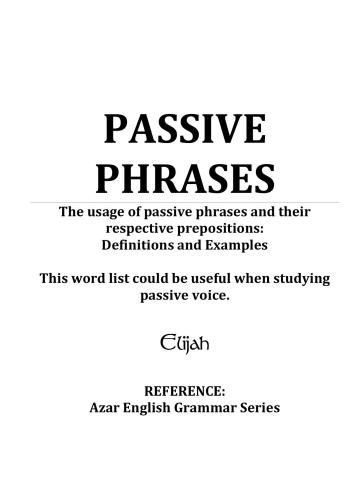 Passive phrases