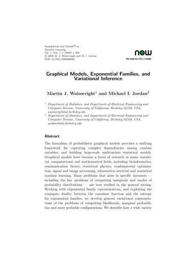Graphical Models, Exponential Families, and Variational Inference