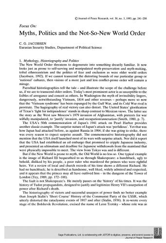 Focus On: Myths, Politics and the Not-So-New World Order