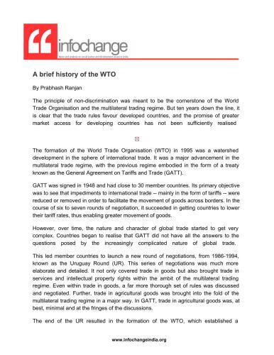 A brief history of the WTO