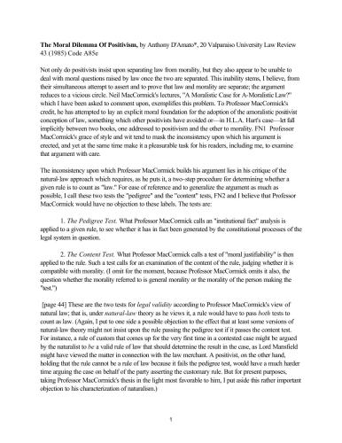 The Moral Dilemma of Positivism