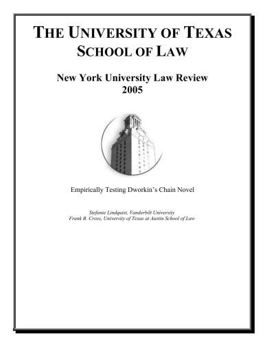 Empirically Testing Dworkin’s Chain Novel Theory: Studying the Path of Precedent