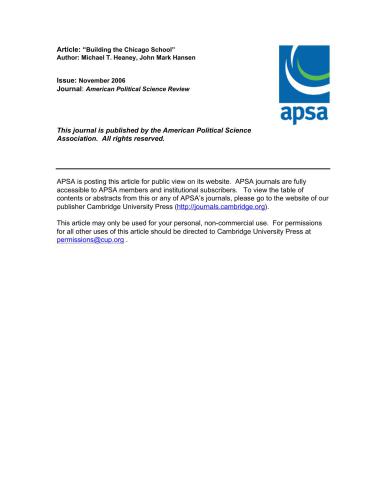 Building the Chicago School