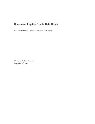 Disassembling the Oracle Data Block