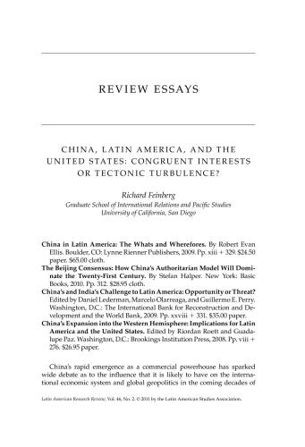 China, Latin Аmerica, аnd the United States: Congruent interests or tectonic turbulence?