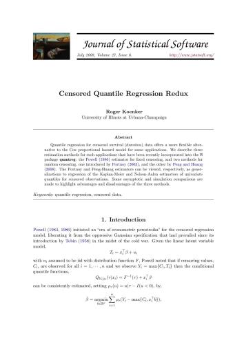 Censored Quantile Regression Redux + Code