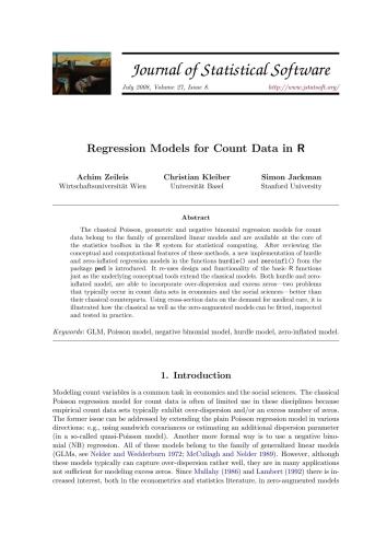Regression Models for Count Data in R + Code
