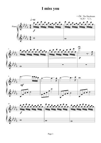 I miss you. Ноты