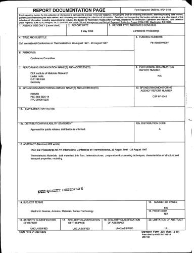 Proceeding of the 16th International Conference of Thermoelectrics (ICT'97)