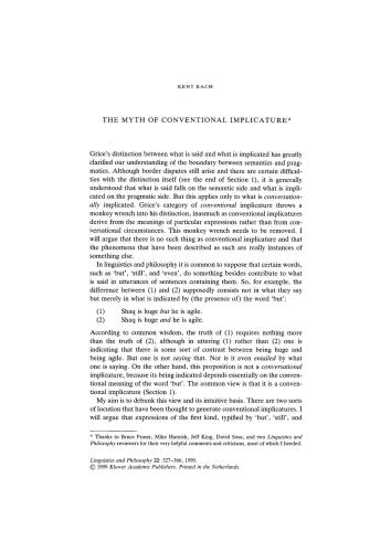 The Myth of Conventional Implicature