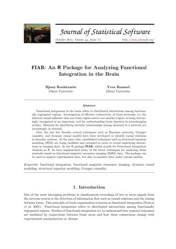 FIAR: An R Package for Analyzing Functional Integration in the Brain + Code