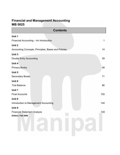 MB0025 - Financial and Management Accounting (DiendanMBA)