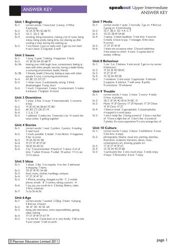 Speakout Upper-Intermediate: keys and role play