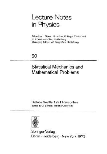 Statistical Mechanics and Mathematical Problems