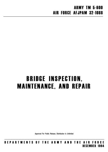 U.S. Army Department. Bridge Inspection, Maintenance, and Repair