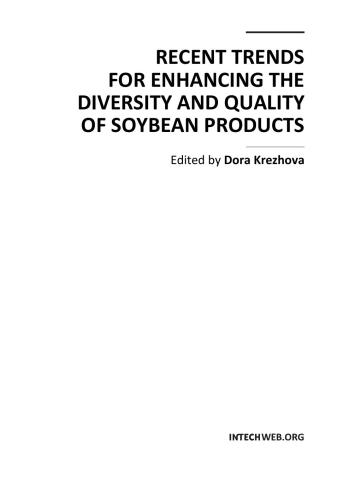 Recent Trends for Enhancing the Diversity and Quality of Soybean Products