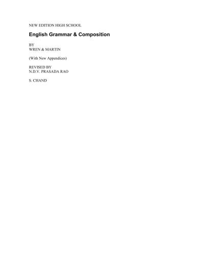English Grammar and Composition. New Edition