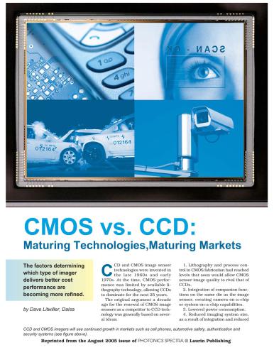 CMOS vs. CCD: Maturing Technologies, Maturing Markets