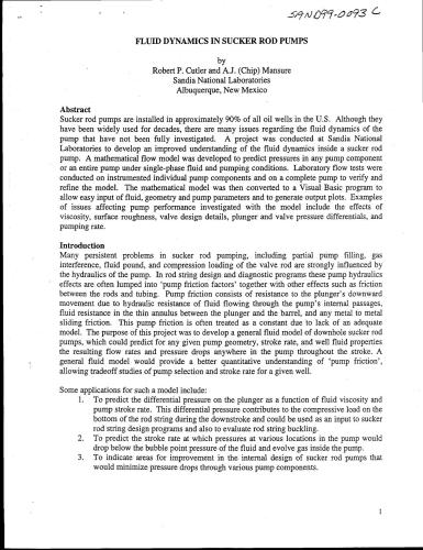 Fluid dynamics in sucker rod pumps