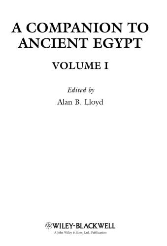 A Companion to Ancient Egypt, Vol. 1-2
