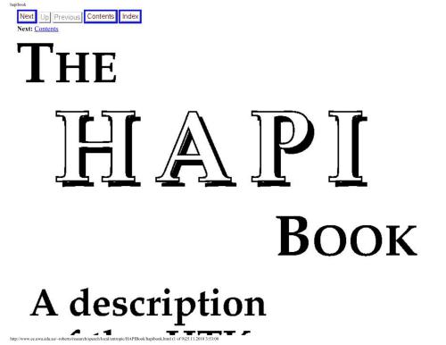 etc. The HAPI Book. A Description of the HTK Application Programming Interface, Version 1.4