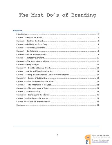 The Must Do's of Branding