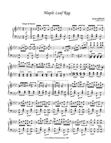 Mapple Leaf Rag (for piano)
