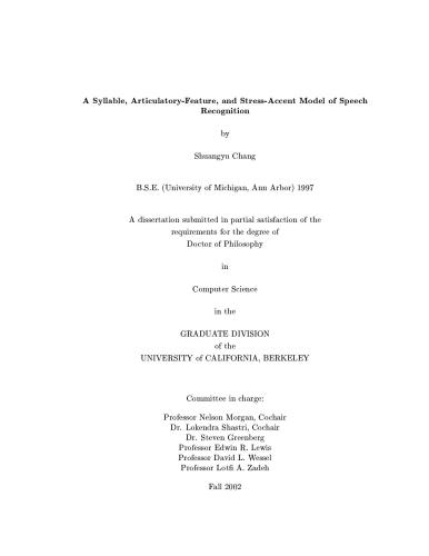 A Syllable, Articulatory-Feature, and Stress-Accent Model of Speech Recognition