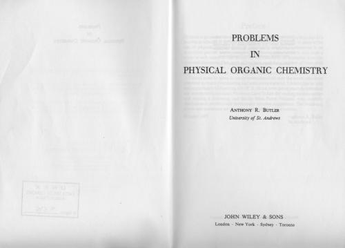 Problems in Physical Organic Chemistry